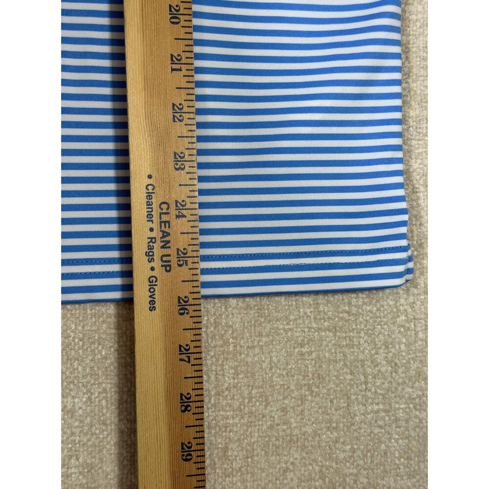 Vineyard Vines Performance Men XL Blue White Striped Golf Polo Athleisure Shirt - Picture 5 of 7